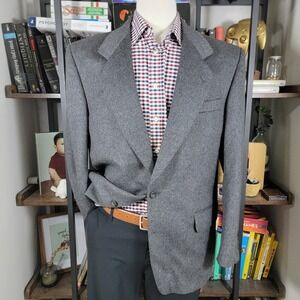 Vito Rufolo Men's‎ Sport Coat Blazer Two Button Gray Wool Cashmere Soft Sz 42R